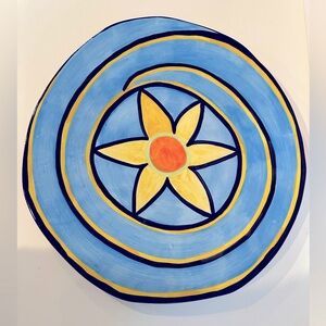 Large Handpainted Ceramic 14.5” Plate